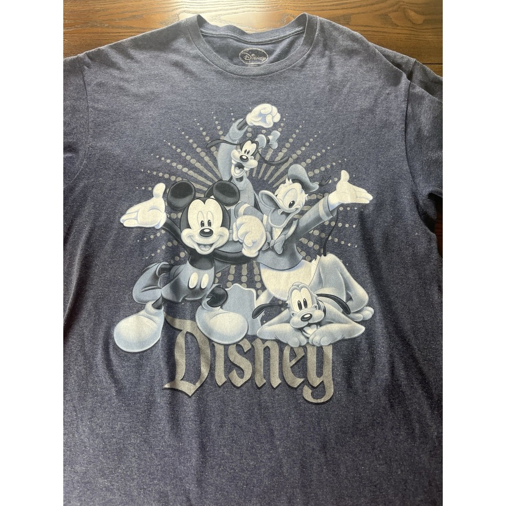 Disney Mickey and Friends Goofy Donald Pluto Men's Large Gray/Blue